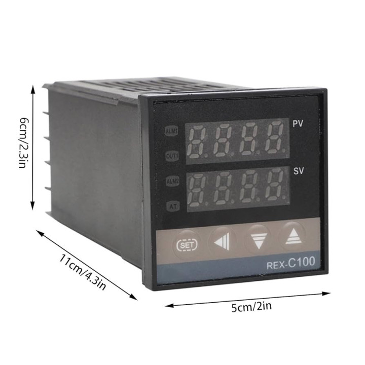 220V REX-C100 Temperature Controller (K-Type Thermocouple)