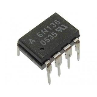 6N136 High-Speed Optocoupler, Open Collector Output