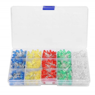 500 Pcs 5 mm Diffused LED Assortment Kit