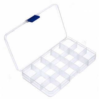 15-Grid Component Storage Box – Transparent Plastic Organizer