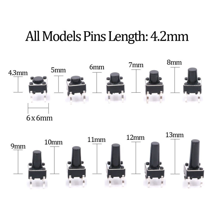 6×6 mm Push Button – Select Height