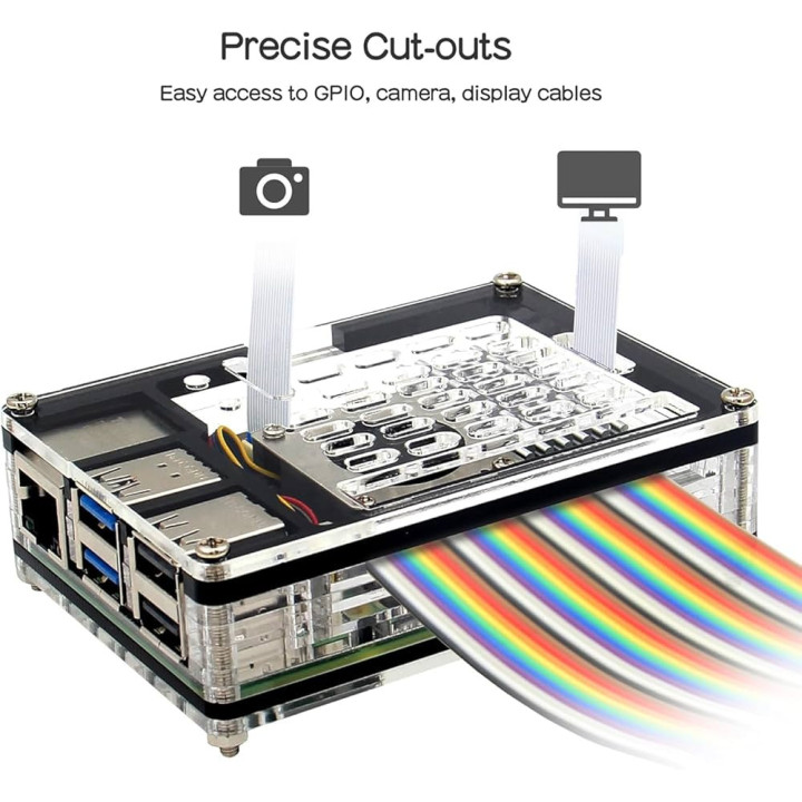 Acrylic Case for Raspberry Pi 5 Model B