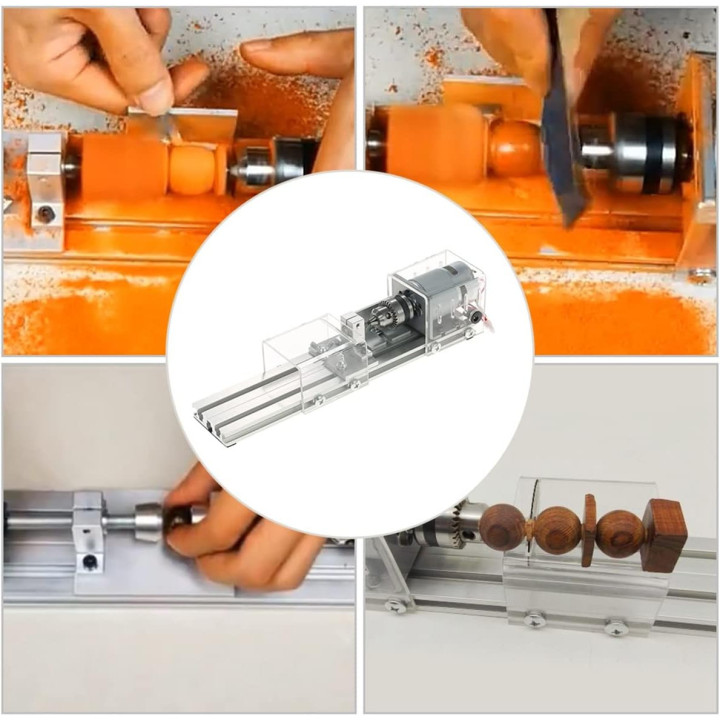 Compact Acrylic Lathe Machine with Tool Set