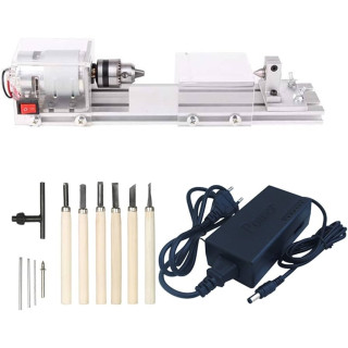 Compact Acrylic Lathe Machine with Tool Set