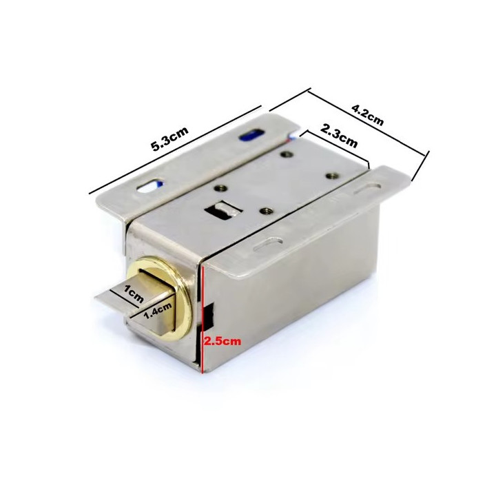 12V DC Door Lock Solenoid – 53 × 26 × 23 mm