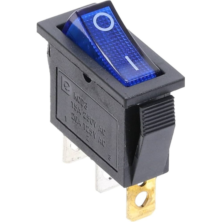 KCD3 SPST Rocker Switch with Light (Random Color)