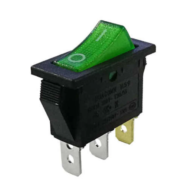KCD3 SPST Rocker Switch with Light (Random Color)