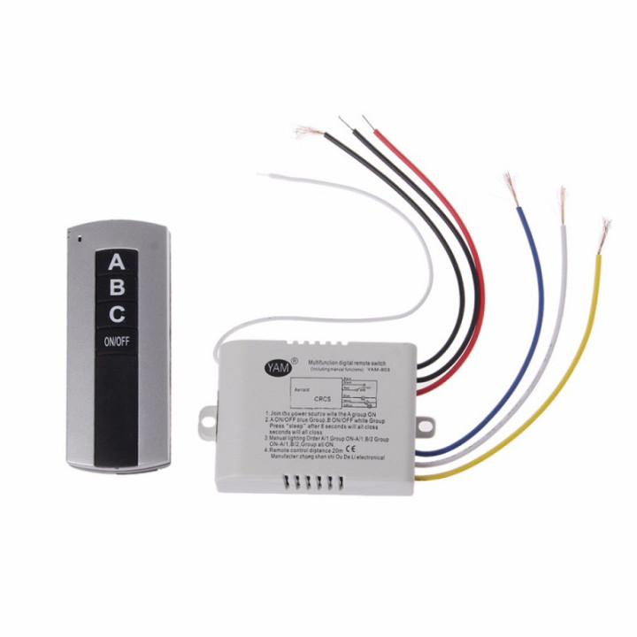 220V 3-CH RF Wireless Remote Switch
