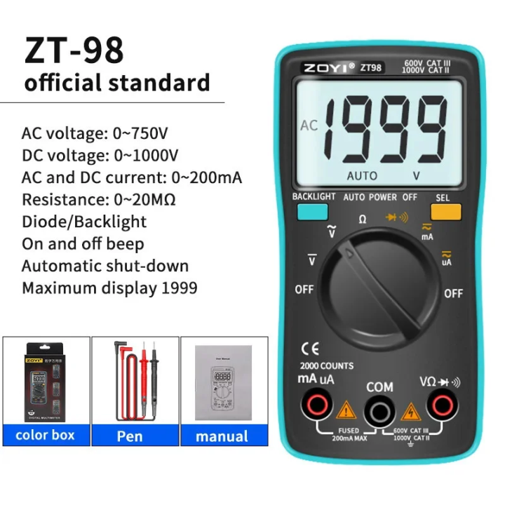 ZOYI ZT-98 Digital Multimeter Auto Range