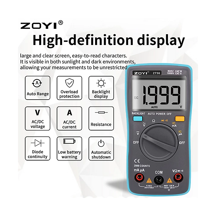 ZOYI ZT-98 Digital Multimeter Auto Range