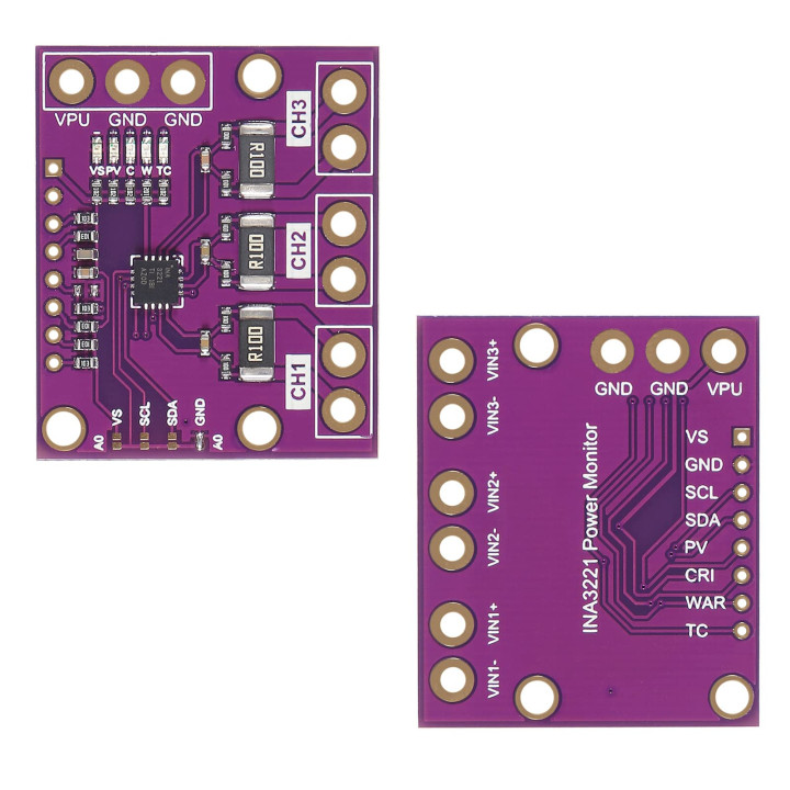 INA3221 Triple-Channel I2C Current & Voltage Monitor Module