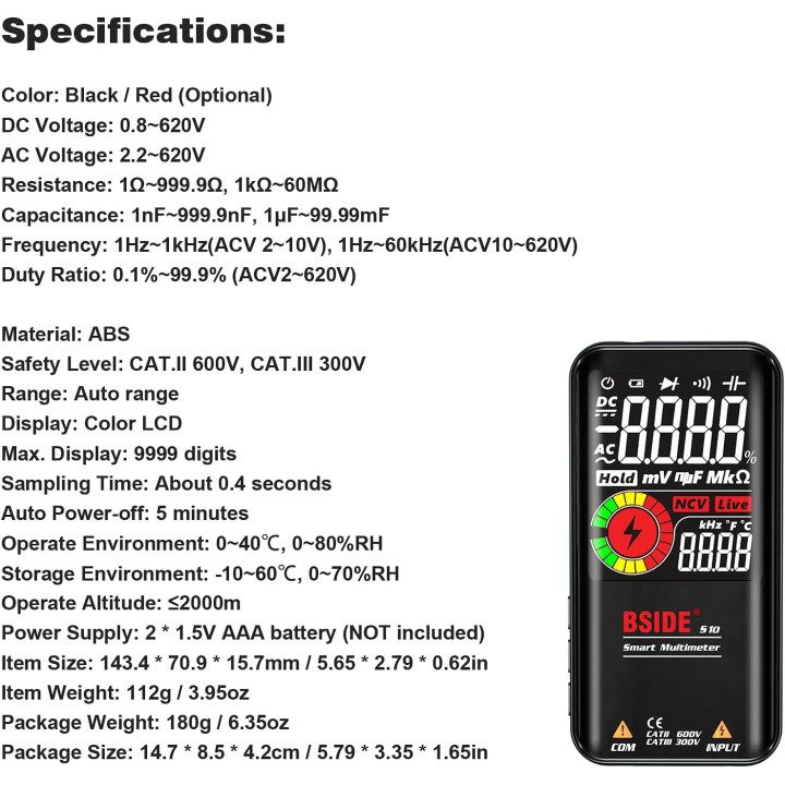 BSIDE S10 Digital Smart Multimeter
