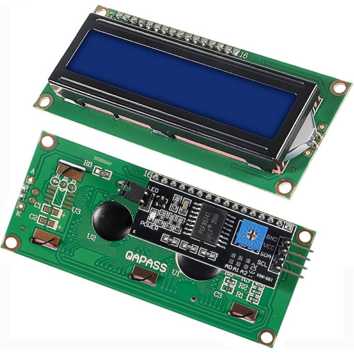 1602 LCD with I2C Interface and Blue Backlight